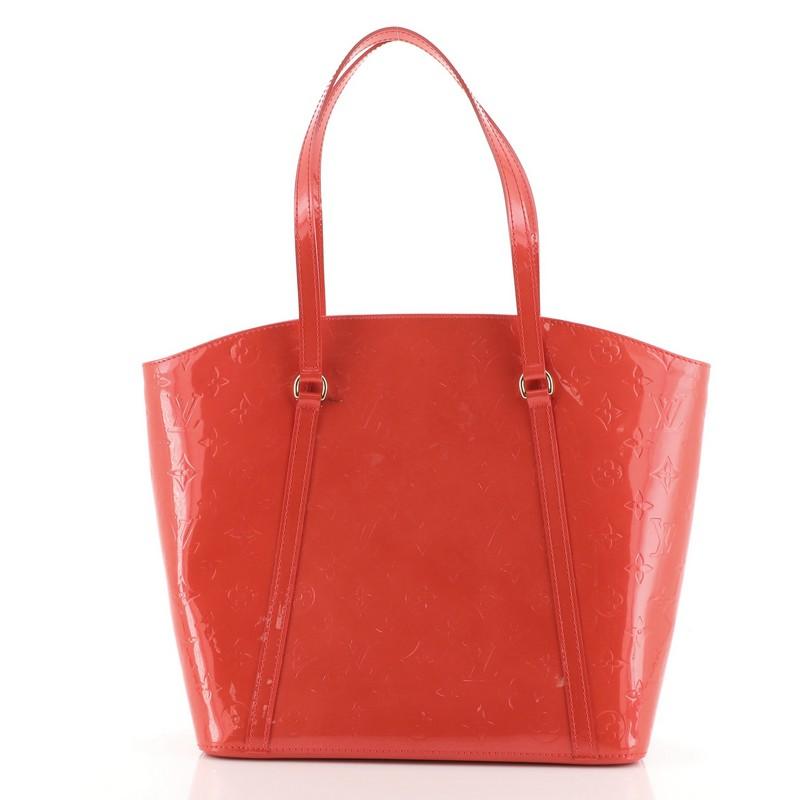 Red Louis Vuitton Avalon Handbag Monogram Vernis MM