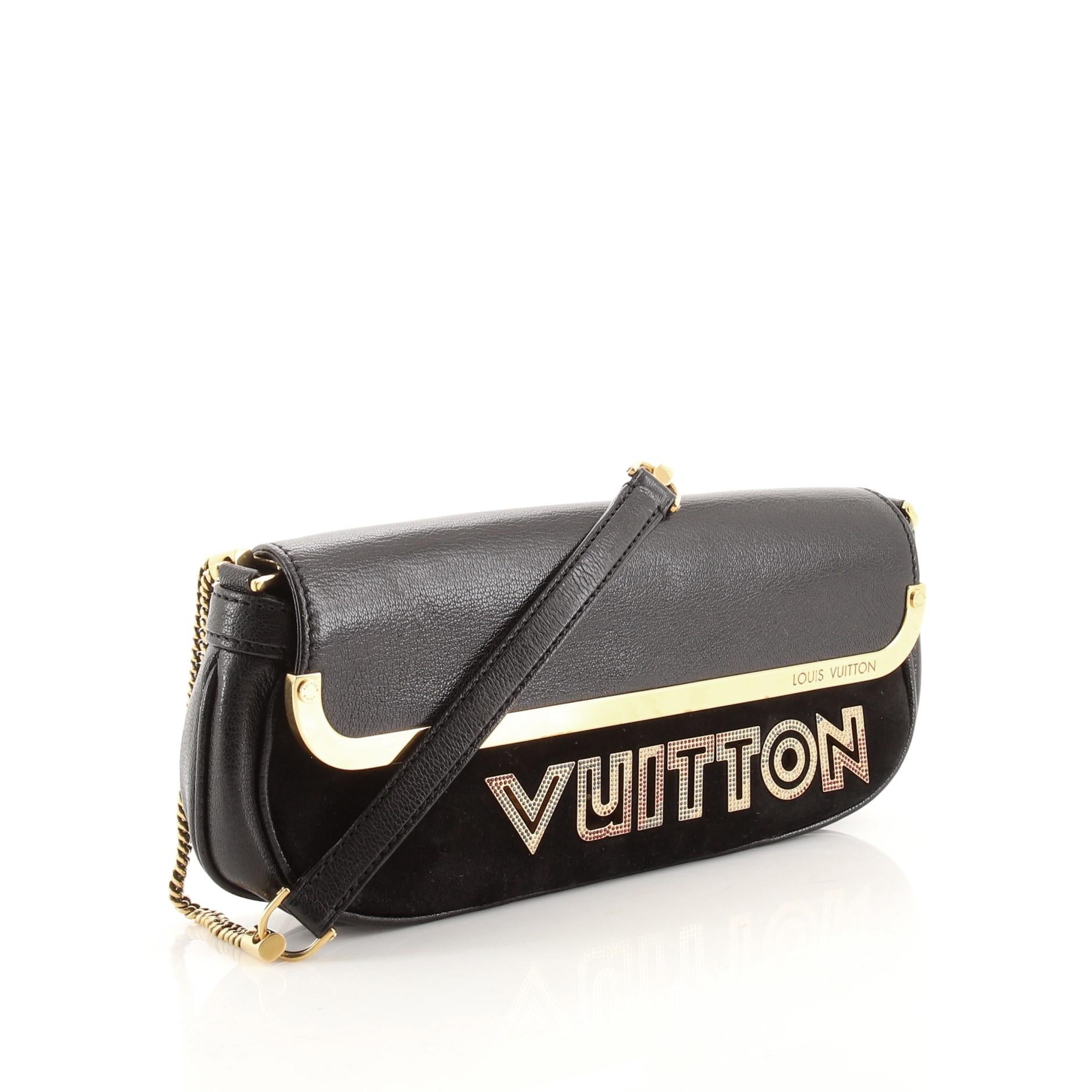 Avantgarde-Pochette von Louis Vuitton aus Leder und Wildleder (Schwarz)