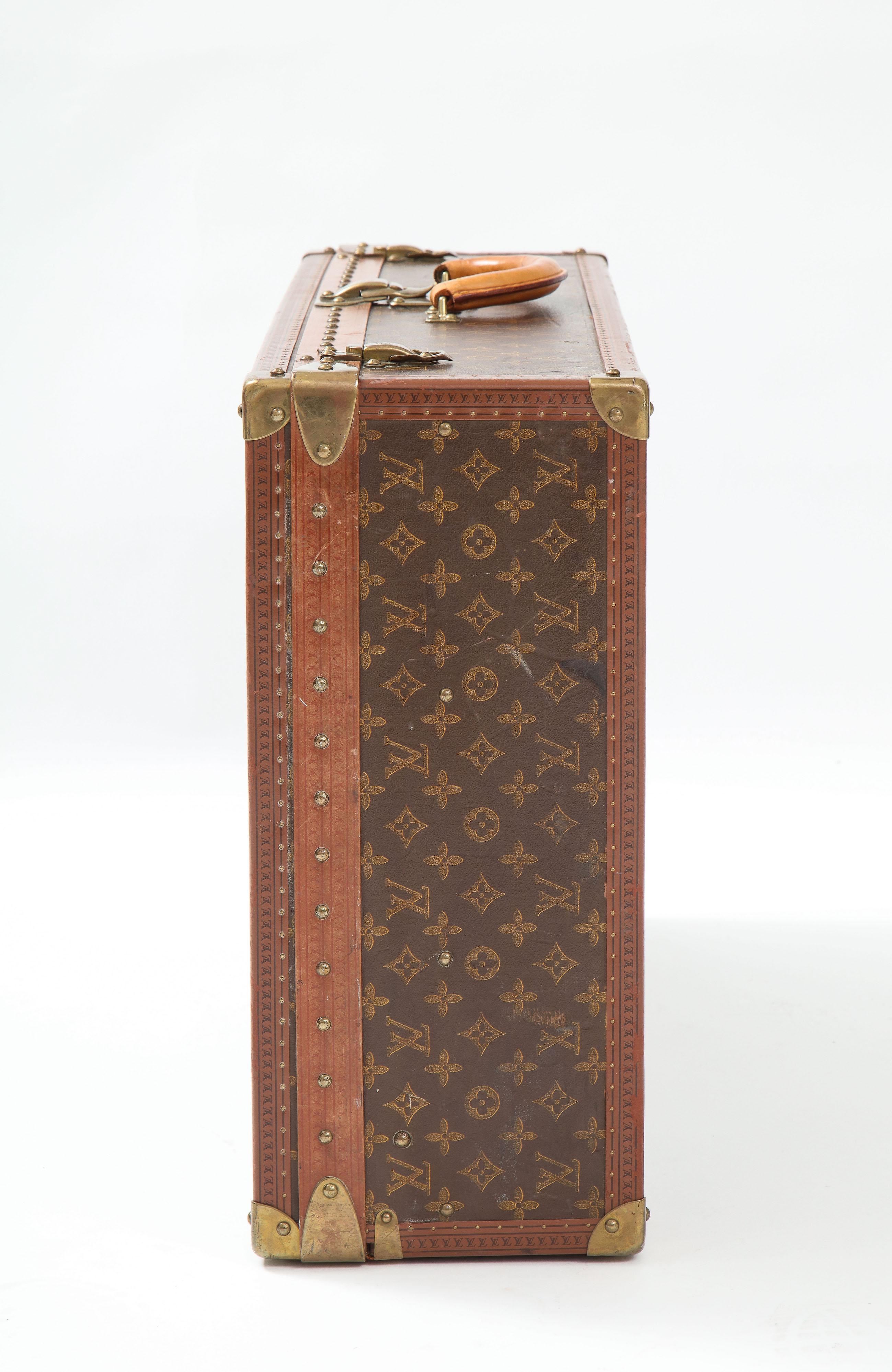 Mid-Century Modern Louis Vuitton, Ave Marceau, 78bis, Paris, 1950's Suitcase For Sale