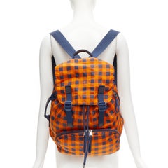 LOUIS VUITTON Aventure orange blue LV Damier nylon foldable backpack
