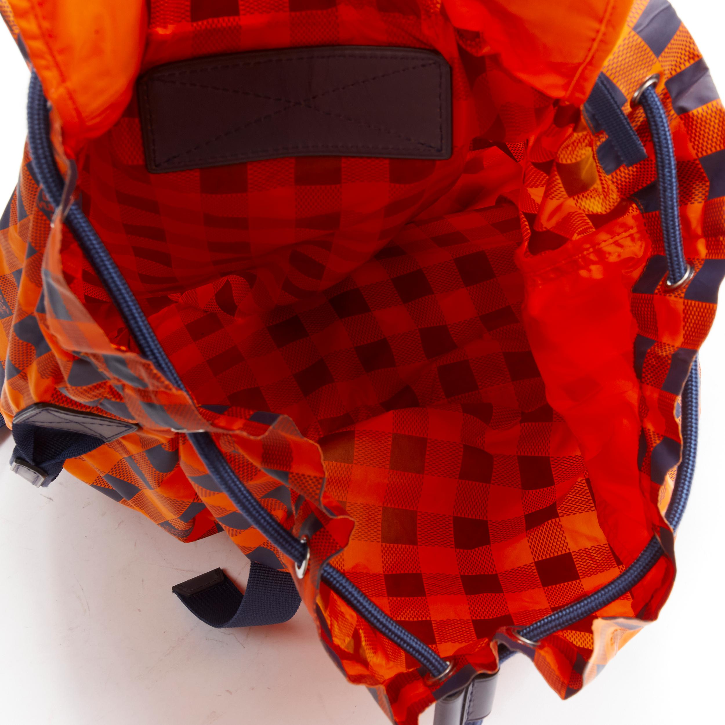 LOUIS VUITTON Aventure orange blue LV Damier nylon foldable backpack 1