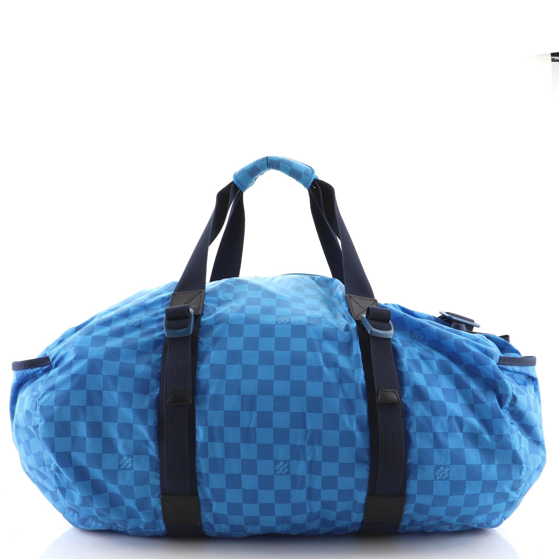 Blue Louis Vuitton Aventure Practical Duffle Bag Damier Nylon