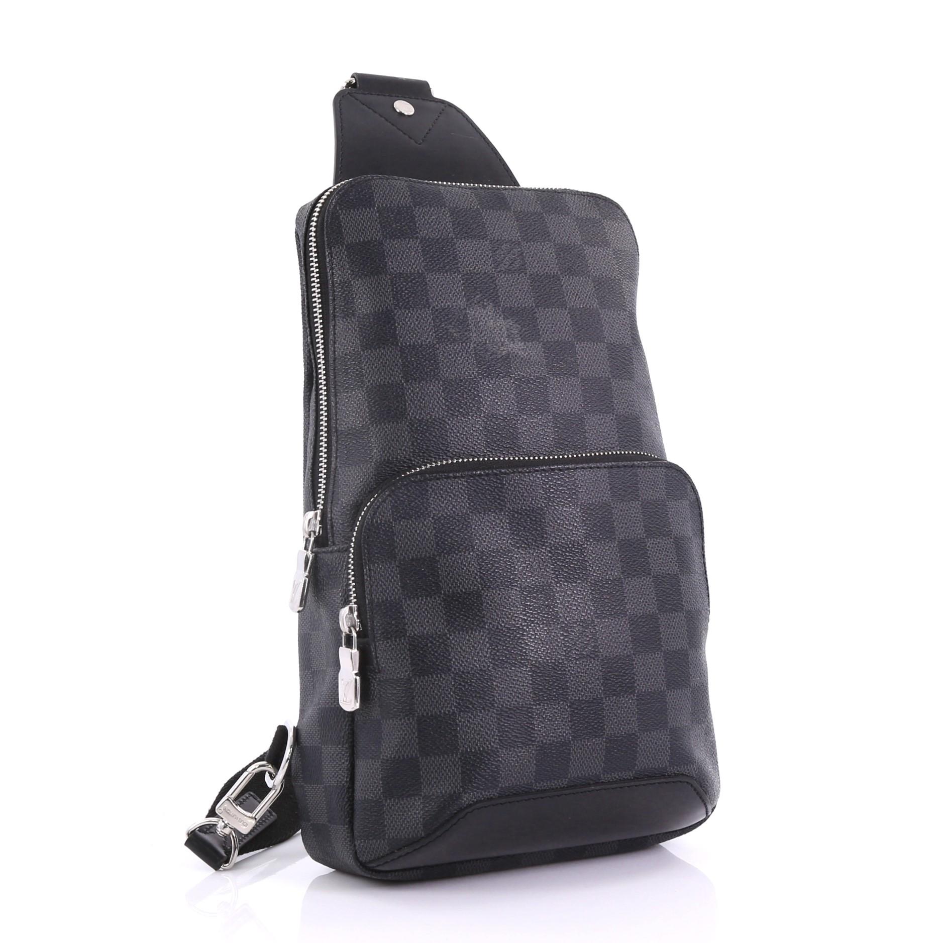 black checkered sling bag