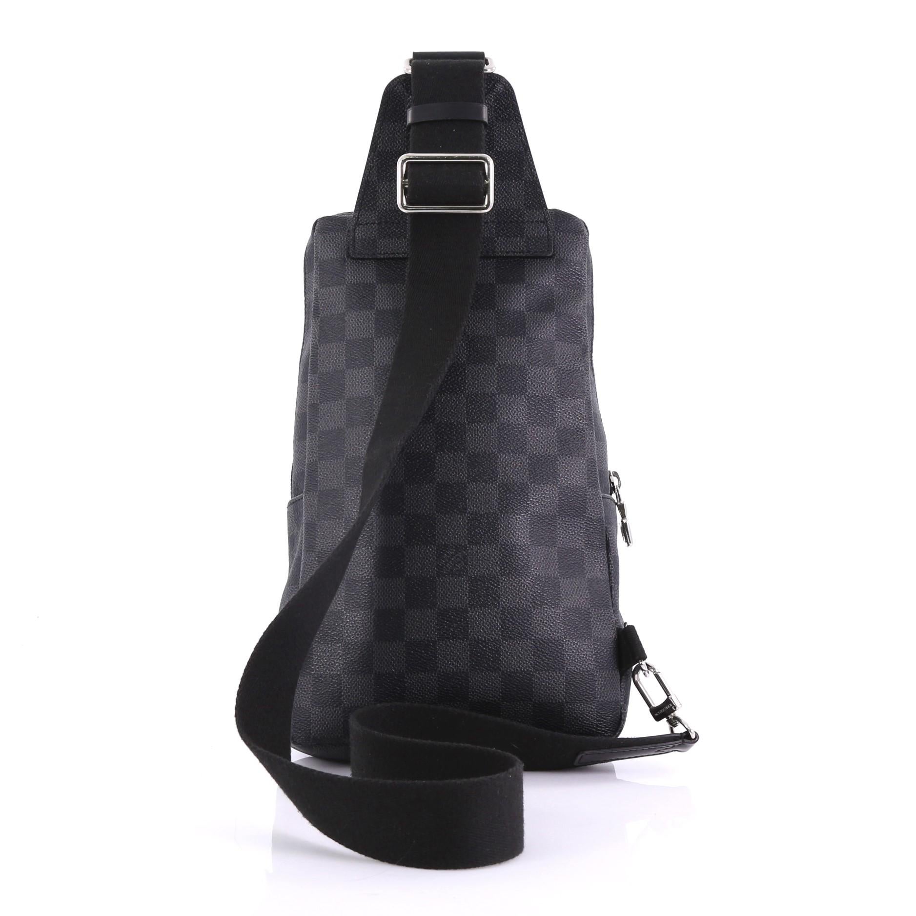 louis vuitton avenue sling bag damier graphite in coated canvas/fabric with silver-tone