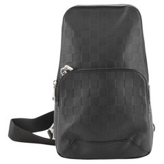 LOUIS VUITTON Onyx Damier Infini Leather Avenue Sling Backpack Bag TT2237