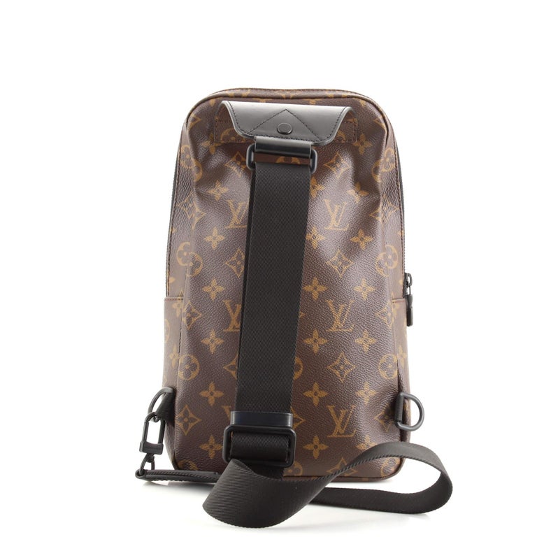 Louis Vuitton Avenue Sling Bag Monogram Macassar Brown in Coated Canvas  with Black-tone - US