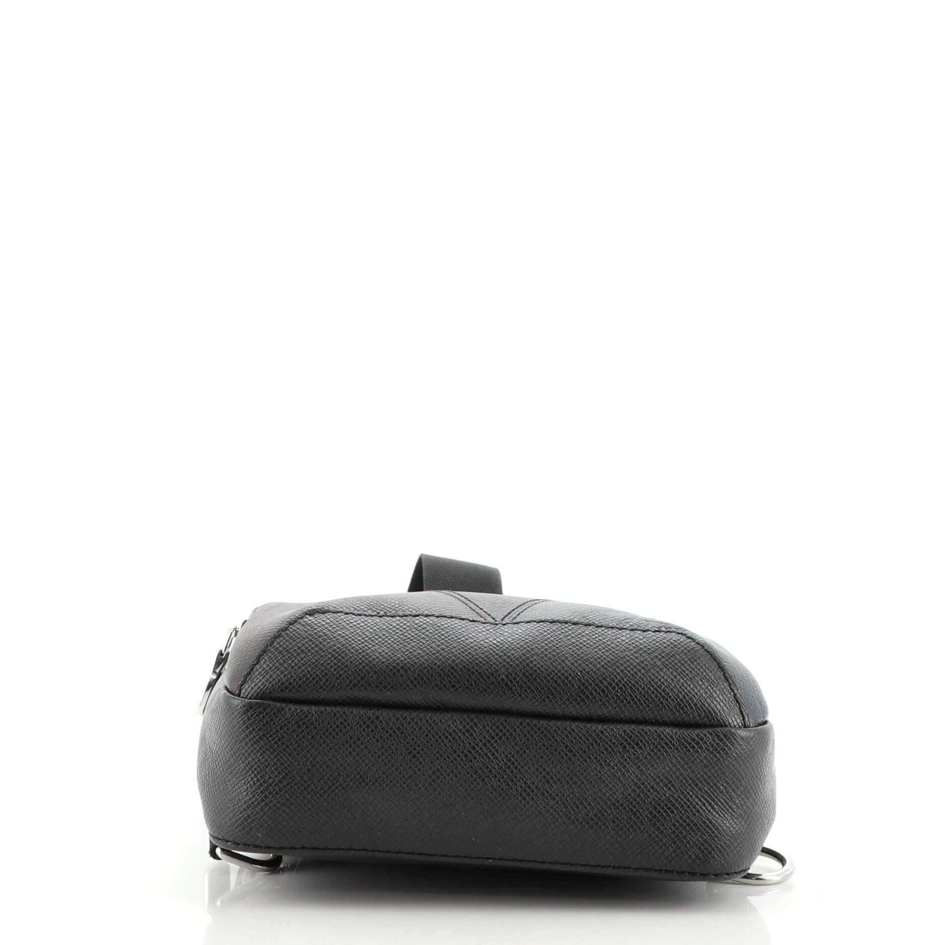Black Louis Vuitton Avenue Sling Bag Taiga Leather
