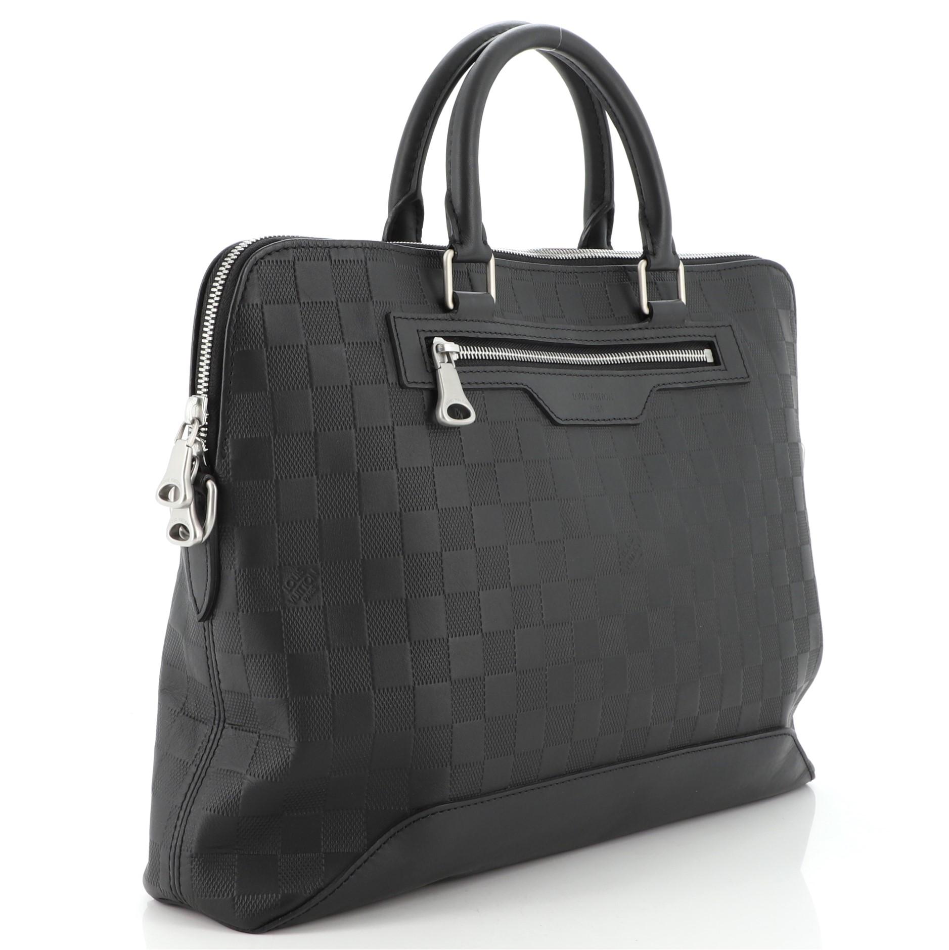 Weiches Aktentasche von Louis Vuitton Avenue Damier Infini Leder (Schwarz)