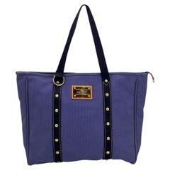 Louis Vuitton Azul Blue Canvas Antigua GM Tote Shopping Bag