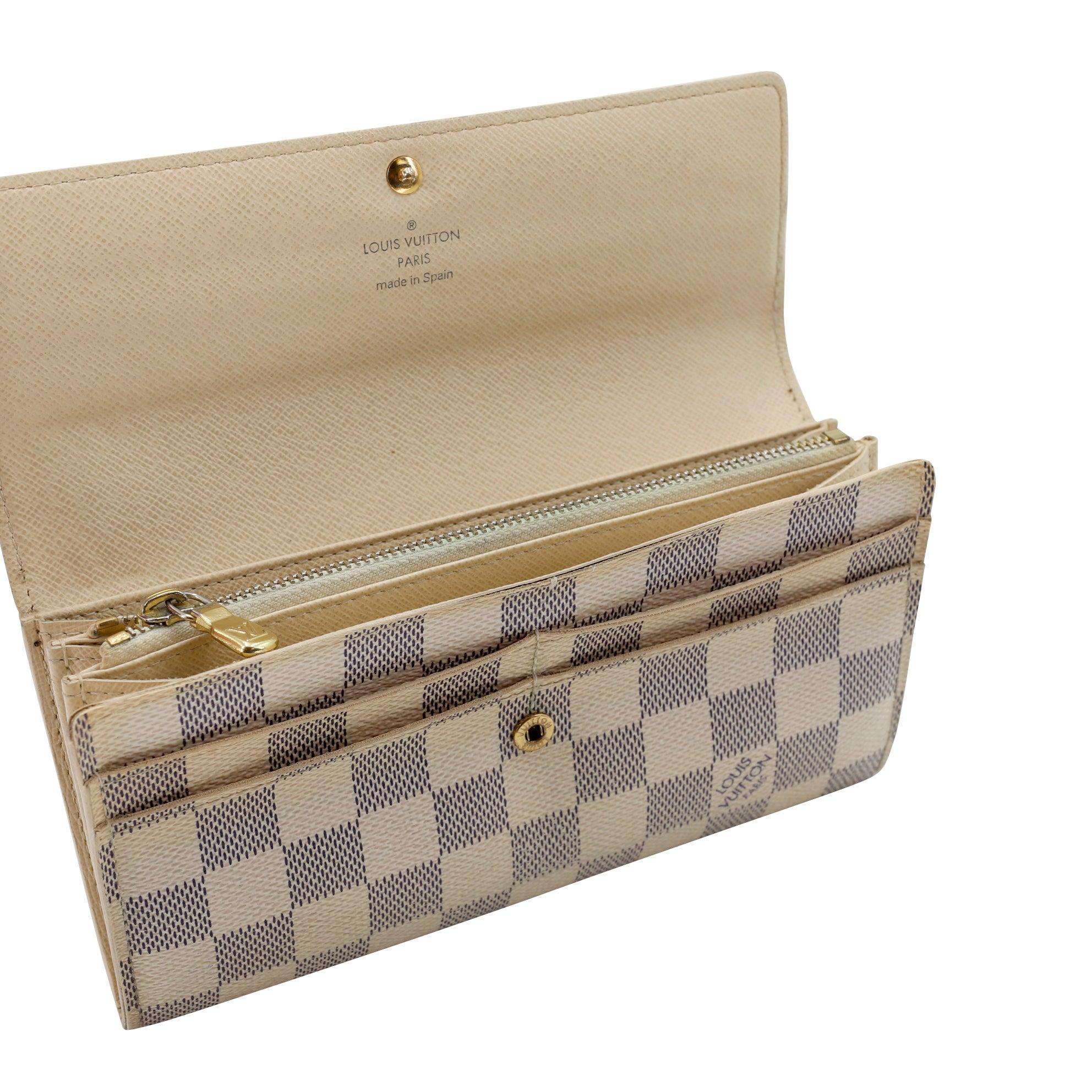 Louis Vuitton - Portefeuille long en toile Azur Sarah GM LV-W1110P-A004 Pour femmes en vente