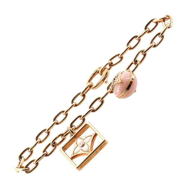 Louis Vuitton B Blossom Bracelet 18k Rose and White Gold with Pink