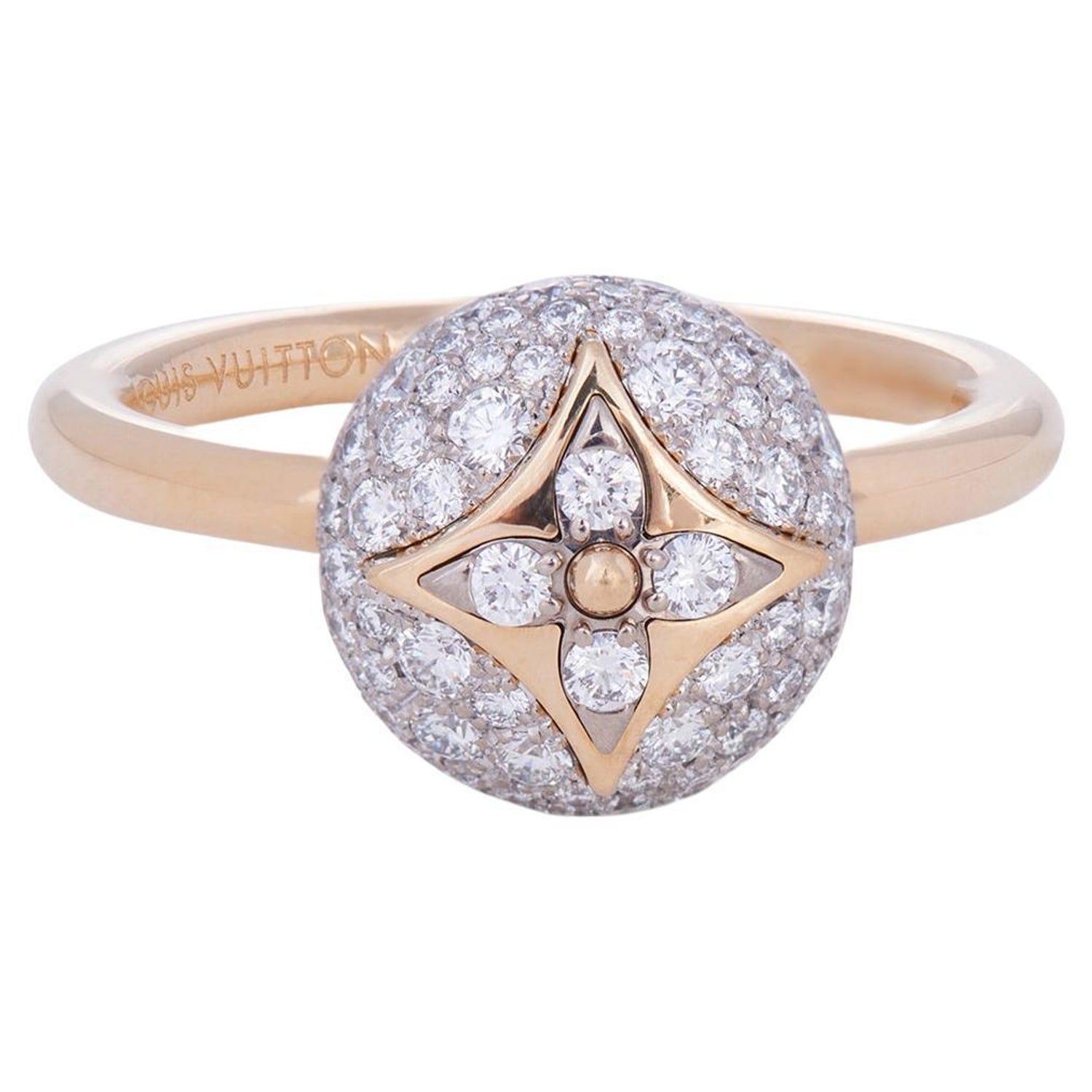 Louis Vuitton - Colour Blossom Mini Star Ring Yellow Gold Onyx and Diamond - Gold - Unisex - Size: 47 - Luxury