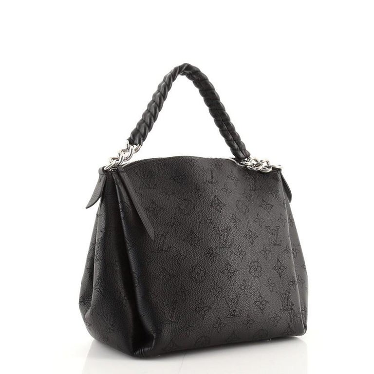 Black Louis Vuitton Babylone Handbag Mahina Leather BB For Sale