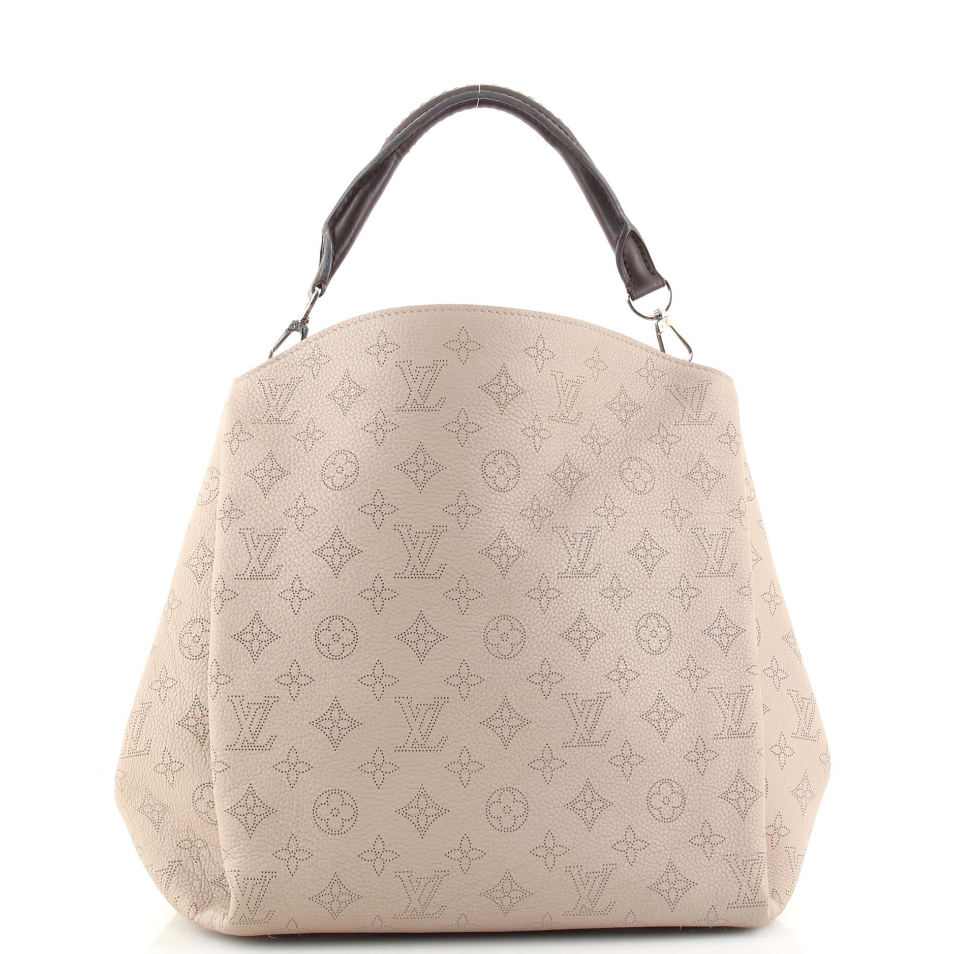 Beige Louis Vuitton Babylone Handbag Mahina Leather PM