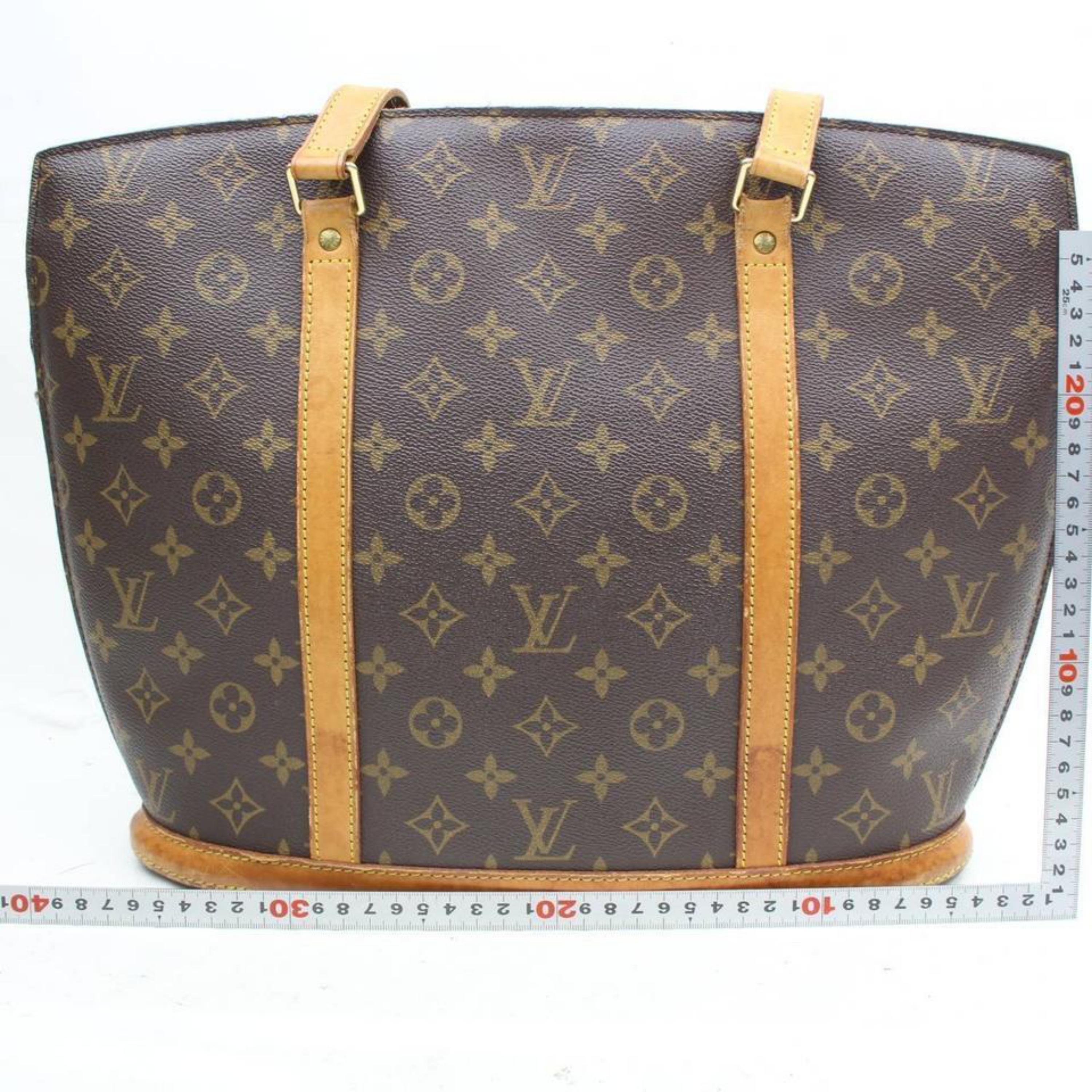 Gray Louis Vuitton Babylone Monogram Zip 869680 Brown Coated Canvas Tote For Sale