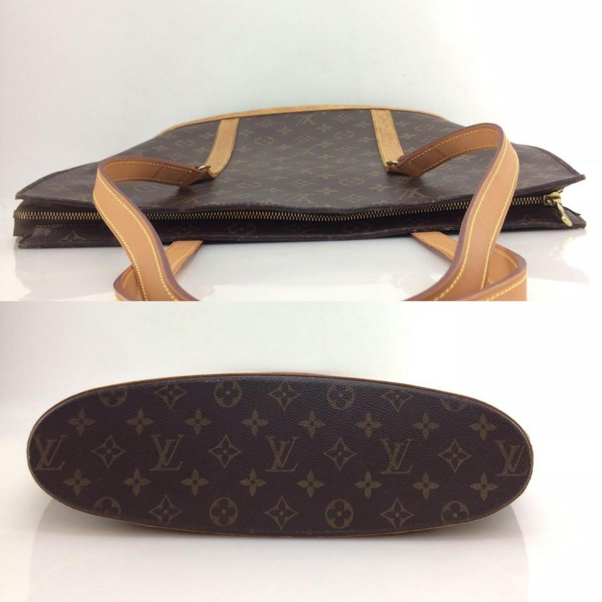 Louis Vuitton Babylone Monogram Zip Tote 865612 Brown Leather Shoulder Bag For Sale 1