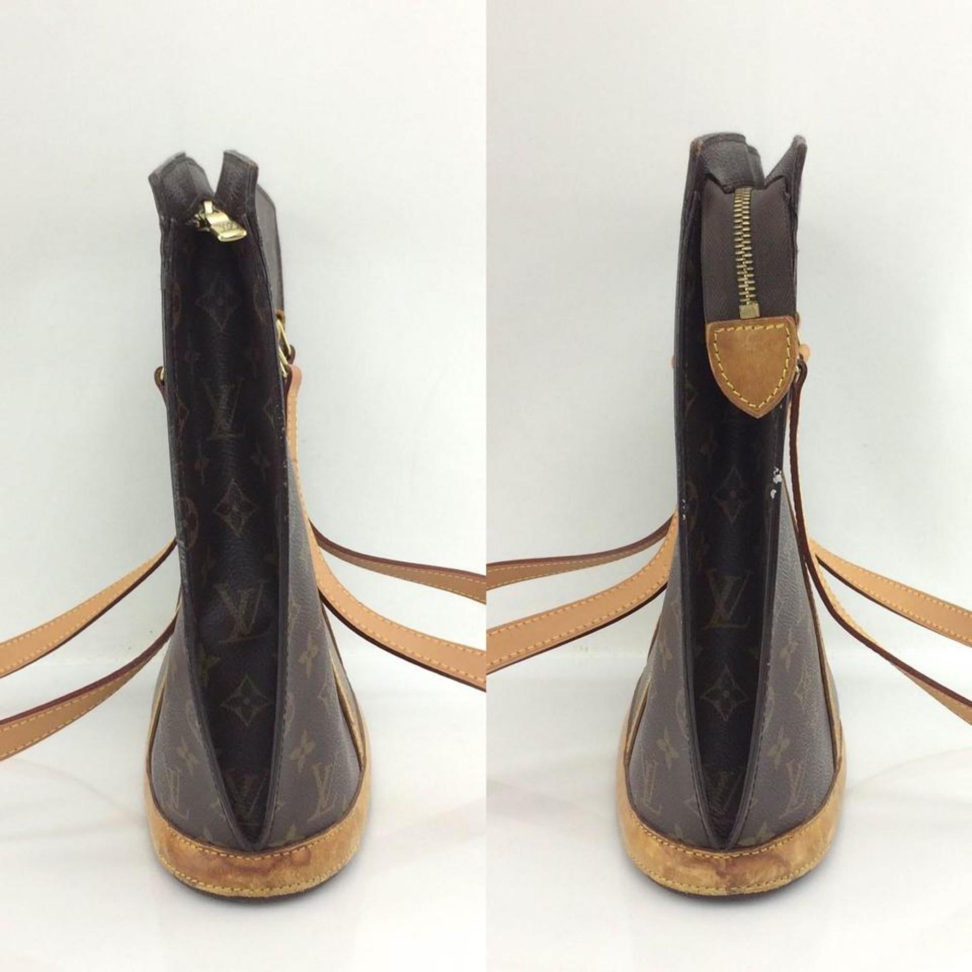 Louis Vuitton Babylone Monogram Zip Tote 865612 Brown Leather Shoulder Bag For Sale 2