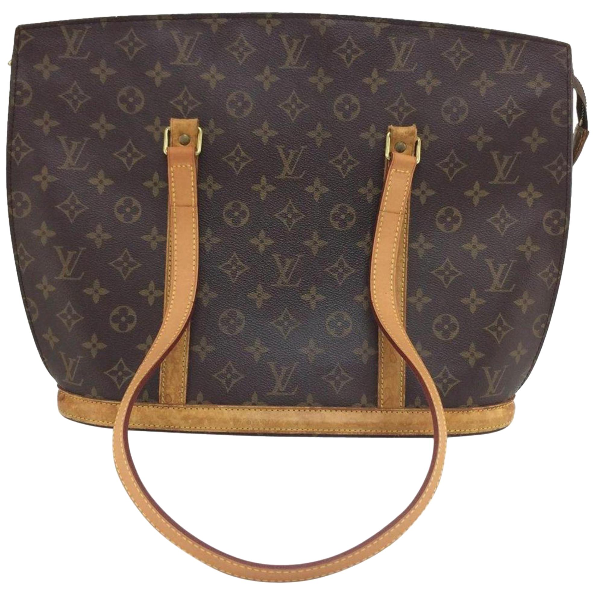 Louis Vuitton Babylone Monogram Zip Tote 865612 Brown Leather Shoulder Bag For Sale