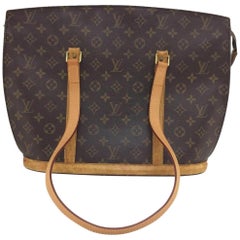Louis Vuitton Babylone Monogram Zip Tote 865612 Brown Leather Shoulder Bag