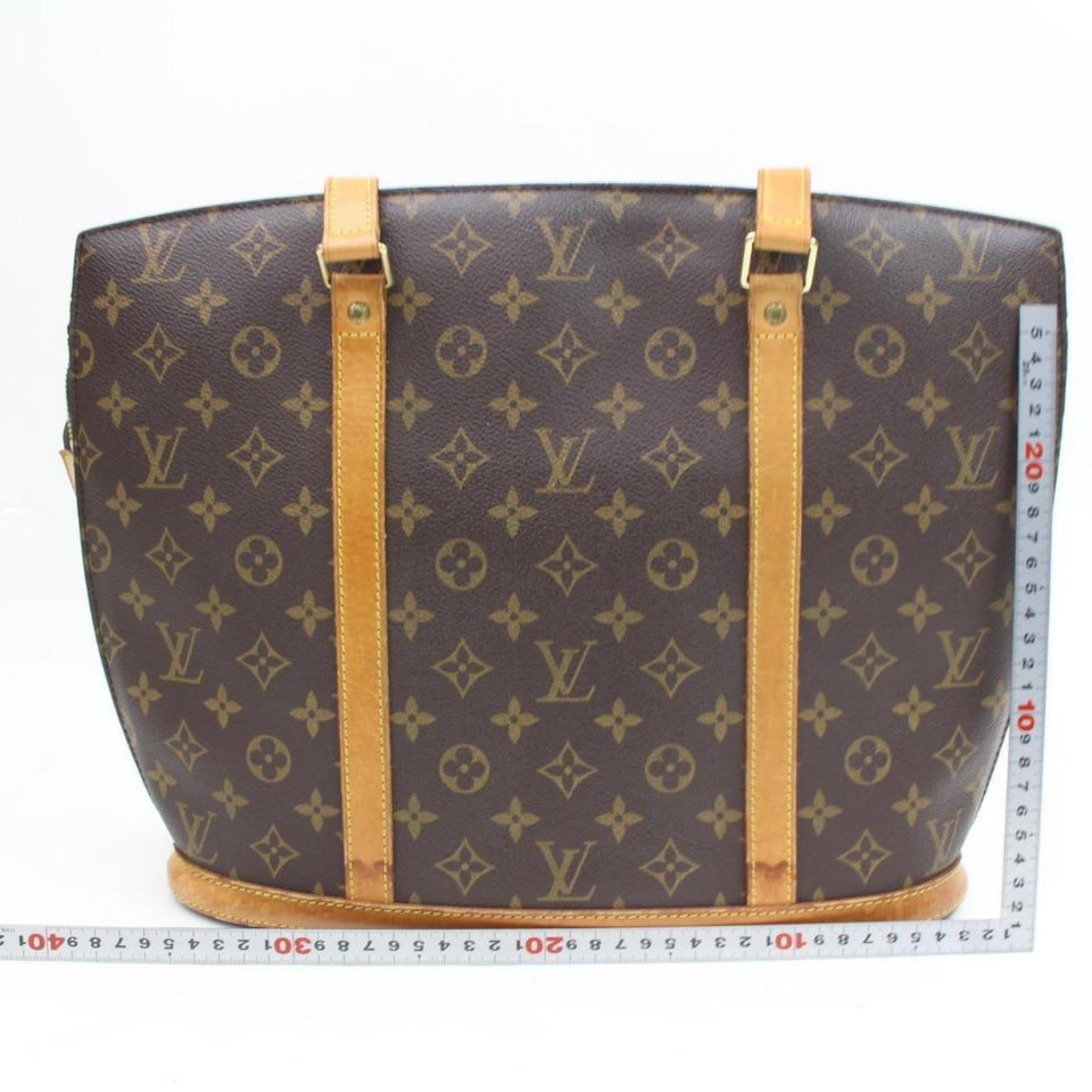 Louis Vuitton Babylone Monogram Zippered Tote 109561 Brown Canvas Shoulder Bag For Sale 1