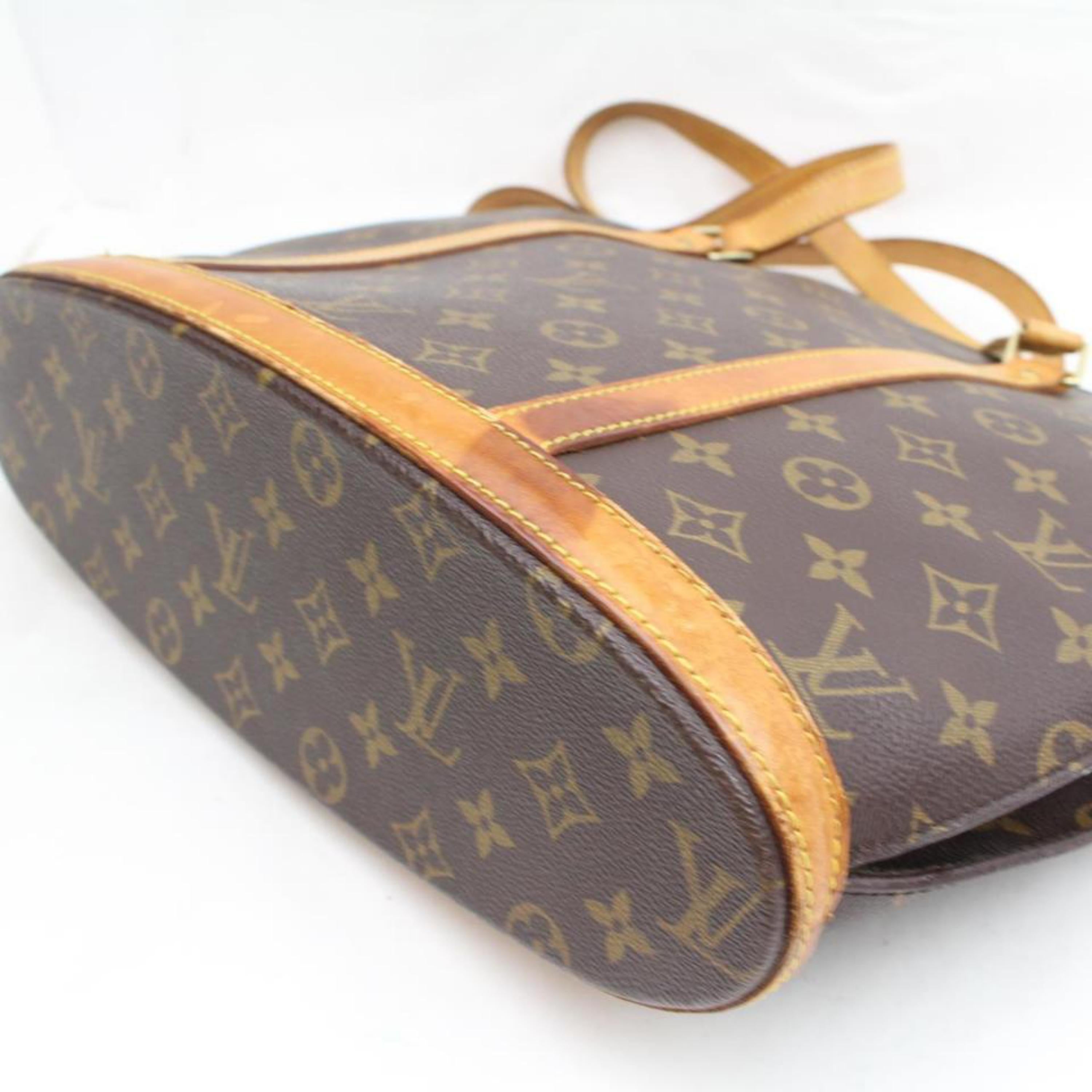 Louis Vuitton Babylone Monogram Zippered Tote 109561 Brown Canvas Shoulder Bag For Sale 2
