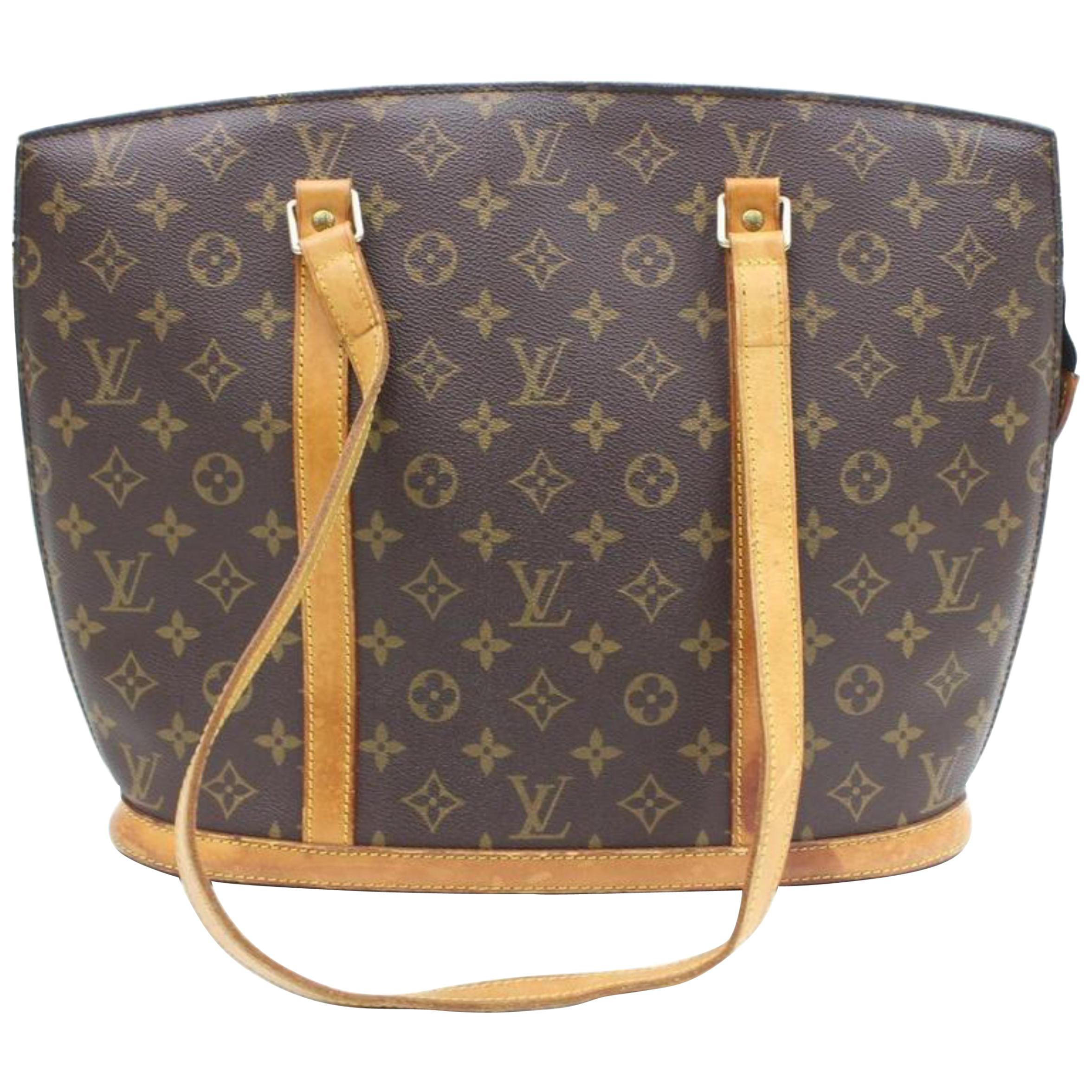 Louis Vuitton Babylone Monogram Zippered Tote 109561 Brown Canvas Shoulder  Bag For Sale at 1stDibs