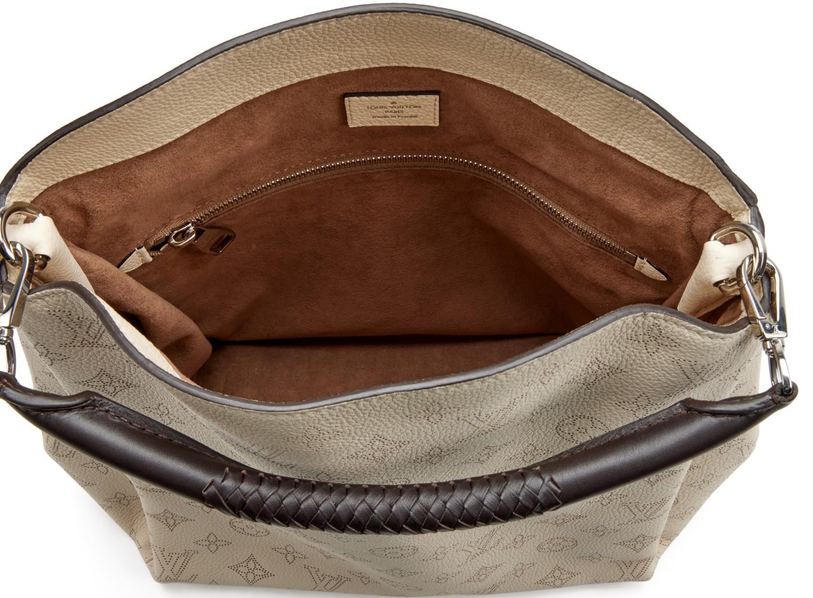 Brown Louis Vuitton Babylone PM Mahina Galet Bag For Sale