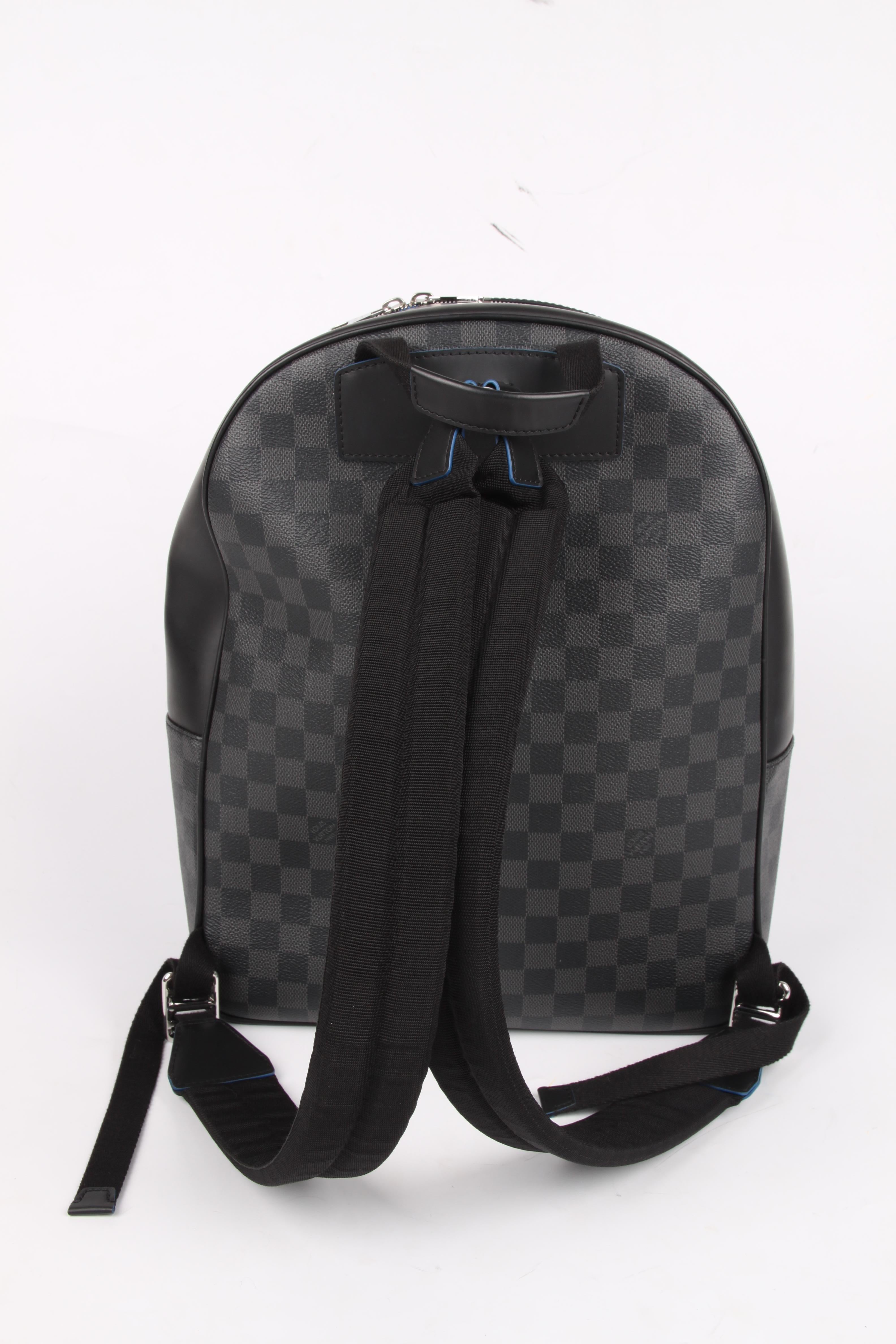Black   Louis Vuitton Backpack Josh Damier Graphite Neon - grijs/zwart/blauw   