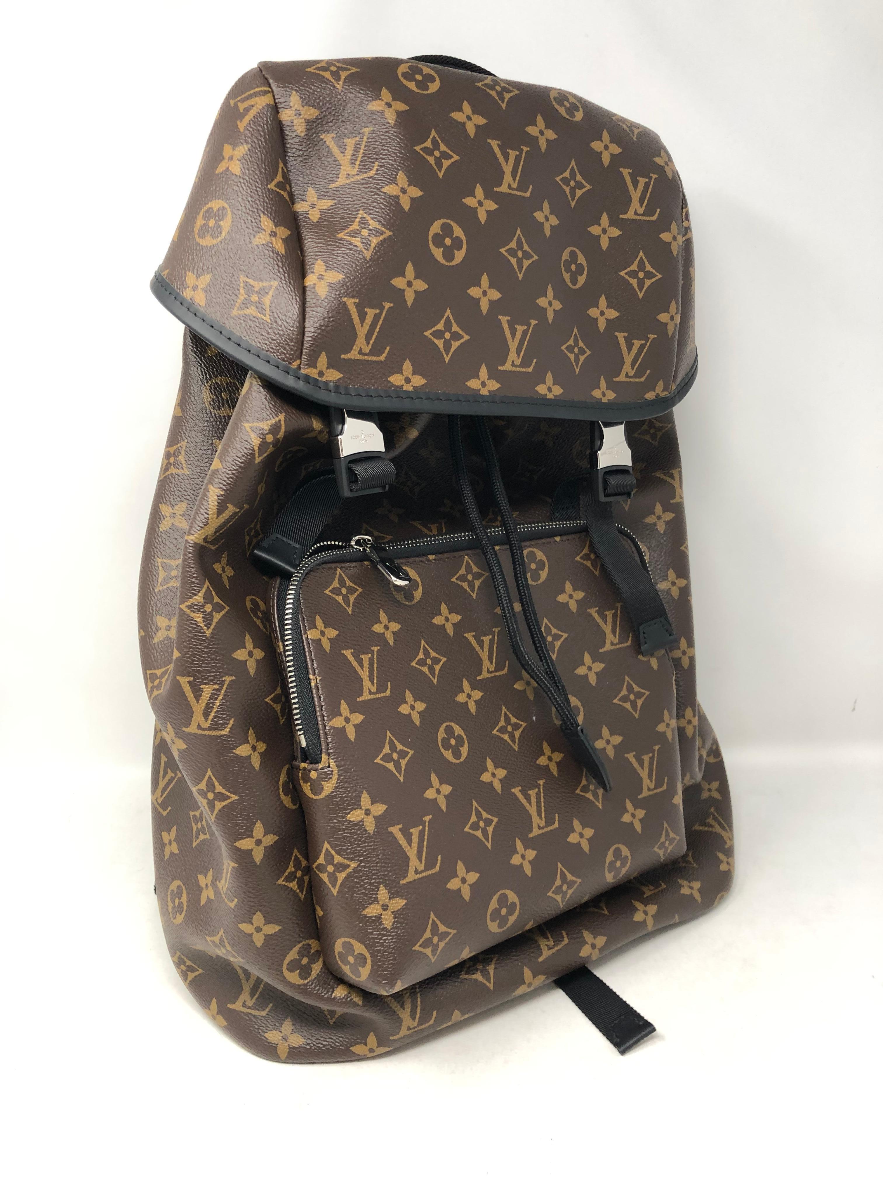 Gray Louis Vuitton Backpack Zack Monogram Macassar Brown 