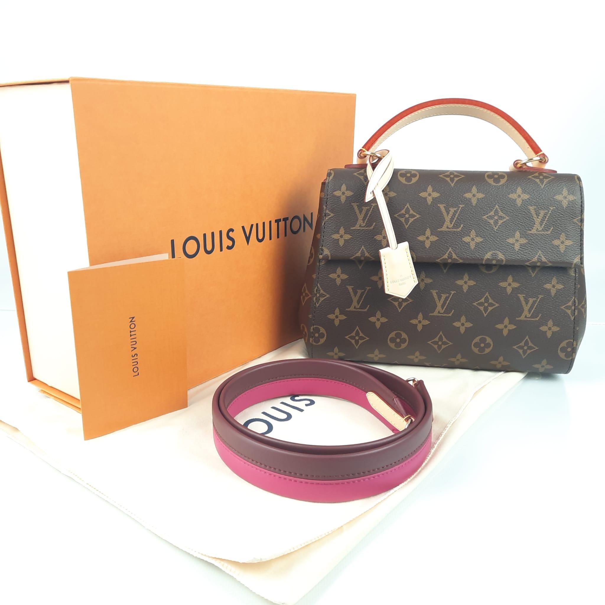 Louis Vuitton Bag Cluny BB Fuchsia Pink, Burgundy Red Monogram canvas 7