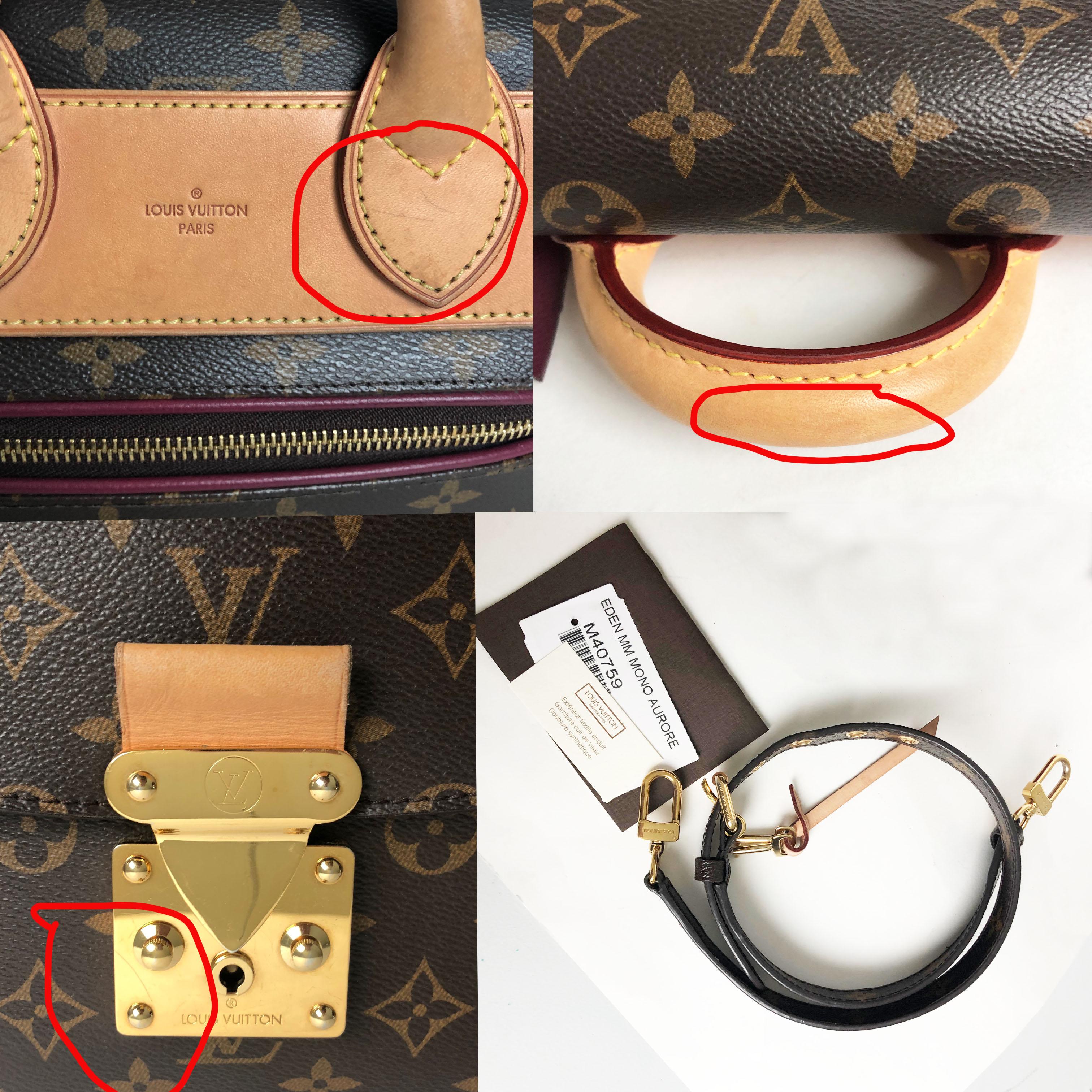 Louis Vuitton Bag Eden MM Monogram Aurore Bag with Shoulder Strap + Dust Cover For Sale 7