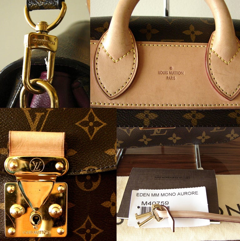 Louis Vuitton Bag Eden MM Monogram Aurore Bag with Shoulder Strap + Dust  Cover