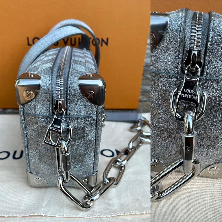 Soft trunk mini leather bag Louis Vuitton Silver in Leather - 31475364