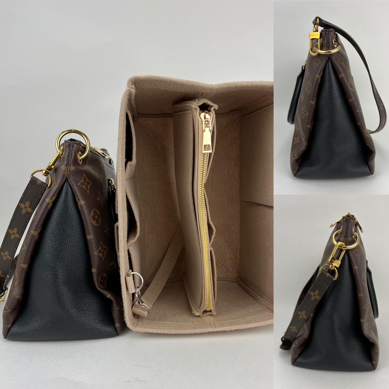 Louis Vuitton Bag PALLAS MM Monogram calf leather Black Handbag Added Insert 3