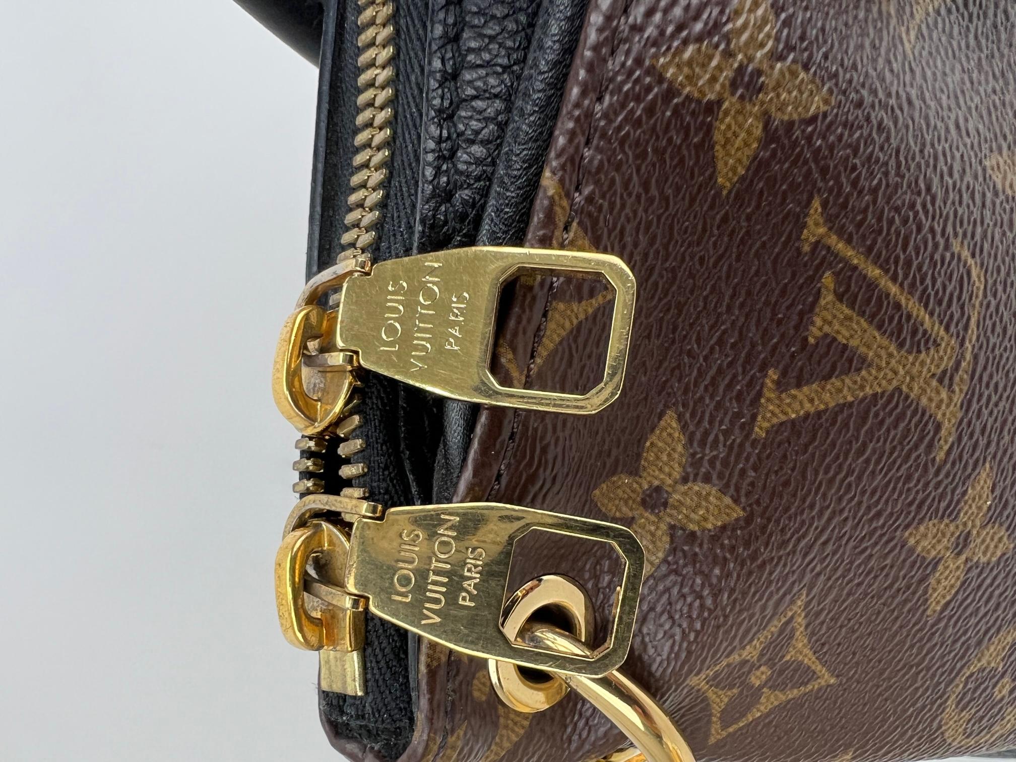 Louis Vuitton Bag PALLAS MM Monogram calf leather Black Handbag Added Insert 5