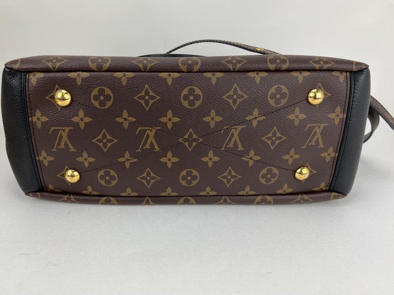 Louis Vuitton Bag PALLAS MM Monogram calf leather Black Handbag Added Insert
