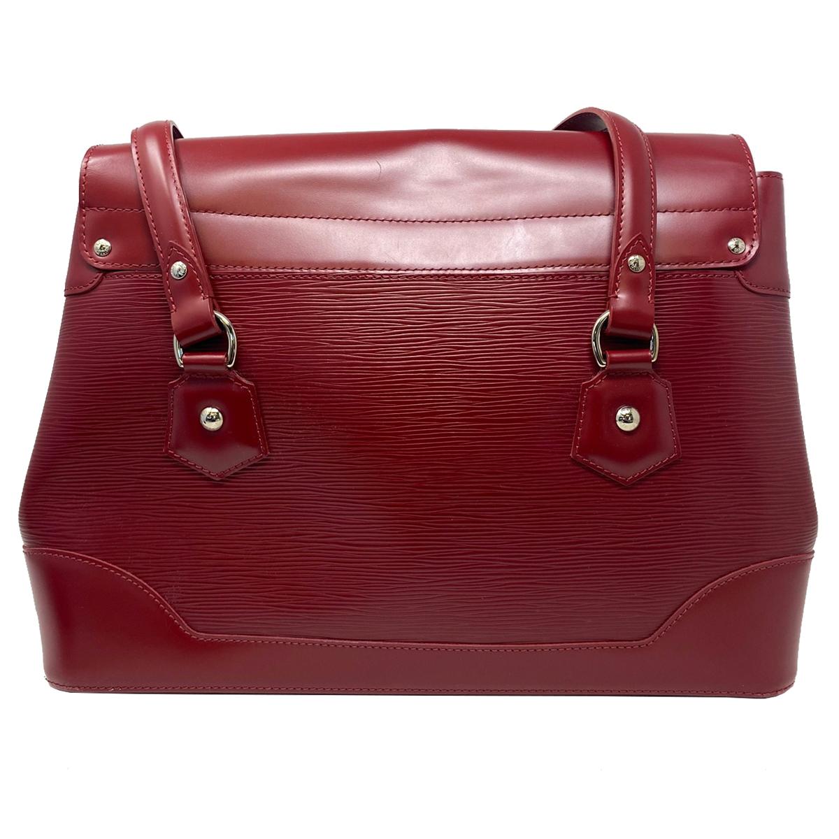Brown Louis Vuitton Bagatelle GM Red Epi Leather Shoulder Bag  For Sale