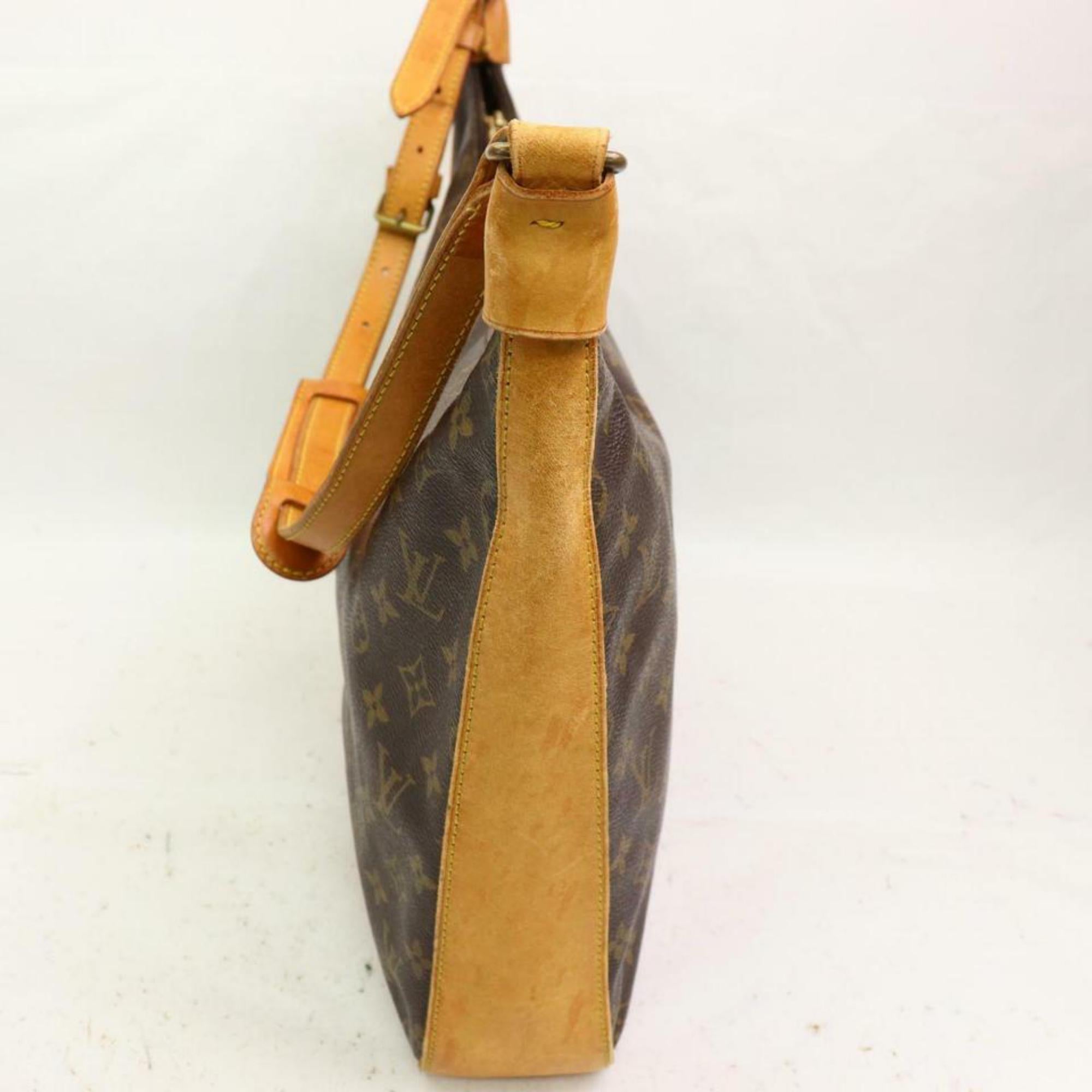Louis Vuitton Bagatelle Hobo (Ultra Rare) Zip 870653 Brown Canvas Shoulder Bag For Sale 2