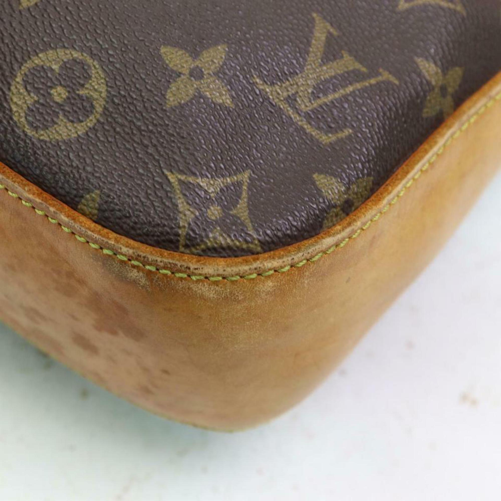 Louis Vuitton Bagatelle Hobo (Ultra Rare) Zip 870653 Brown Canvas Shoulder Bag For Sale 3