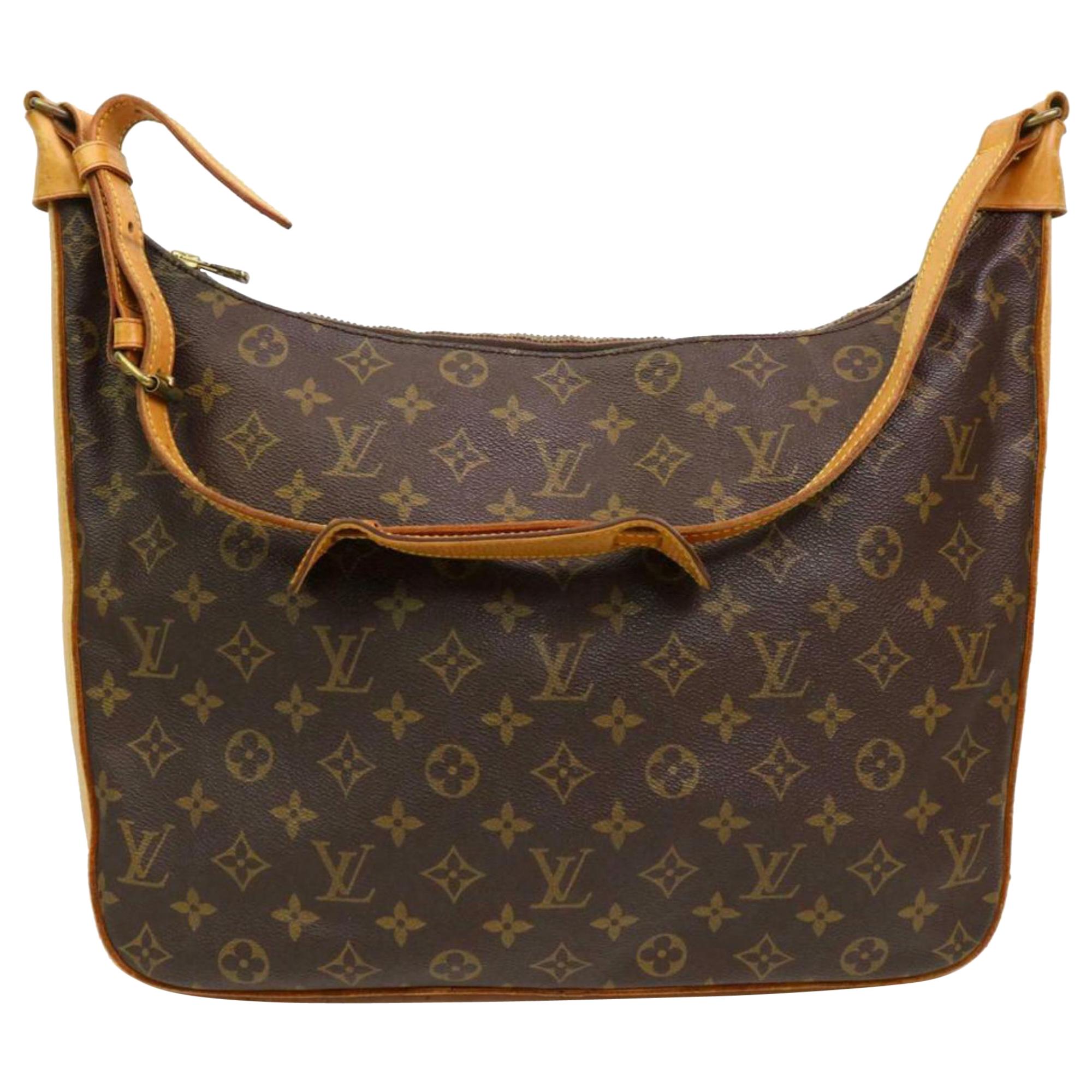Louis Vuitton Bagatelle Hobo (Ultra Rare) Zip 870653 Brown Canvas Shoulder Bag For Sale