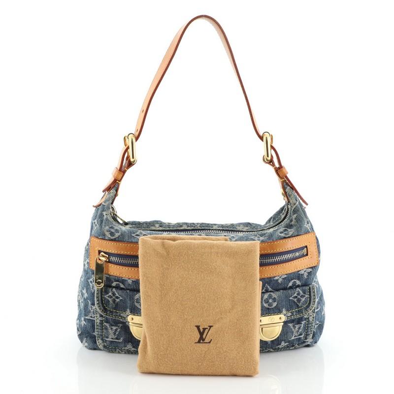 Louis Vuitton Denim Baggy PM Handbag Shoulder Bag with Dust Bag and Receipt  at 1stDibs