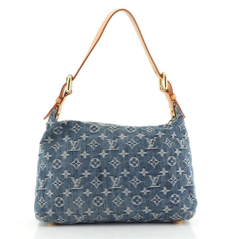 Gray Louis Vuitton Baggy Handbag Denim PM