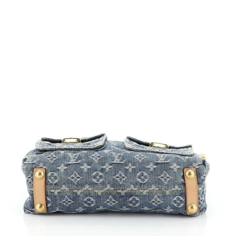 Gray Louis Vuitton Baggy Handbag Denim PM