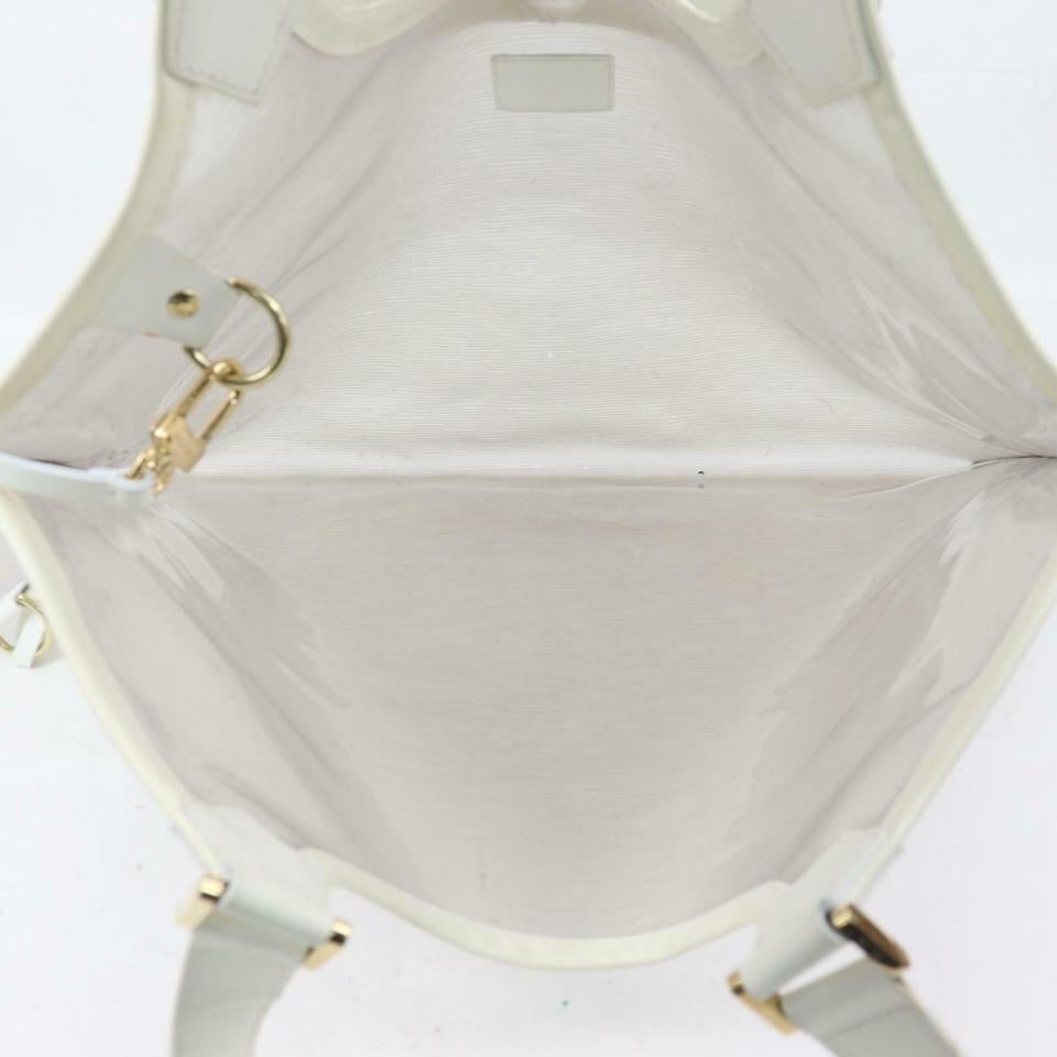 Louis Vuitton Baïa Plage Clear Translucent Epi with Pouch 871018 White Vinyl  In Good Condition In Dix hills, NY