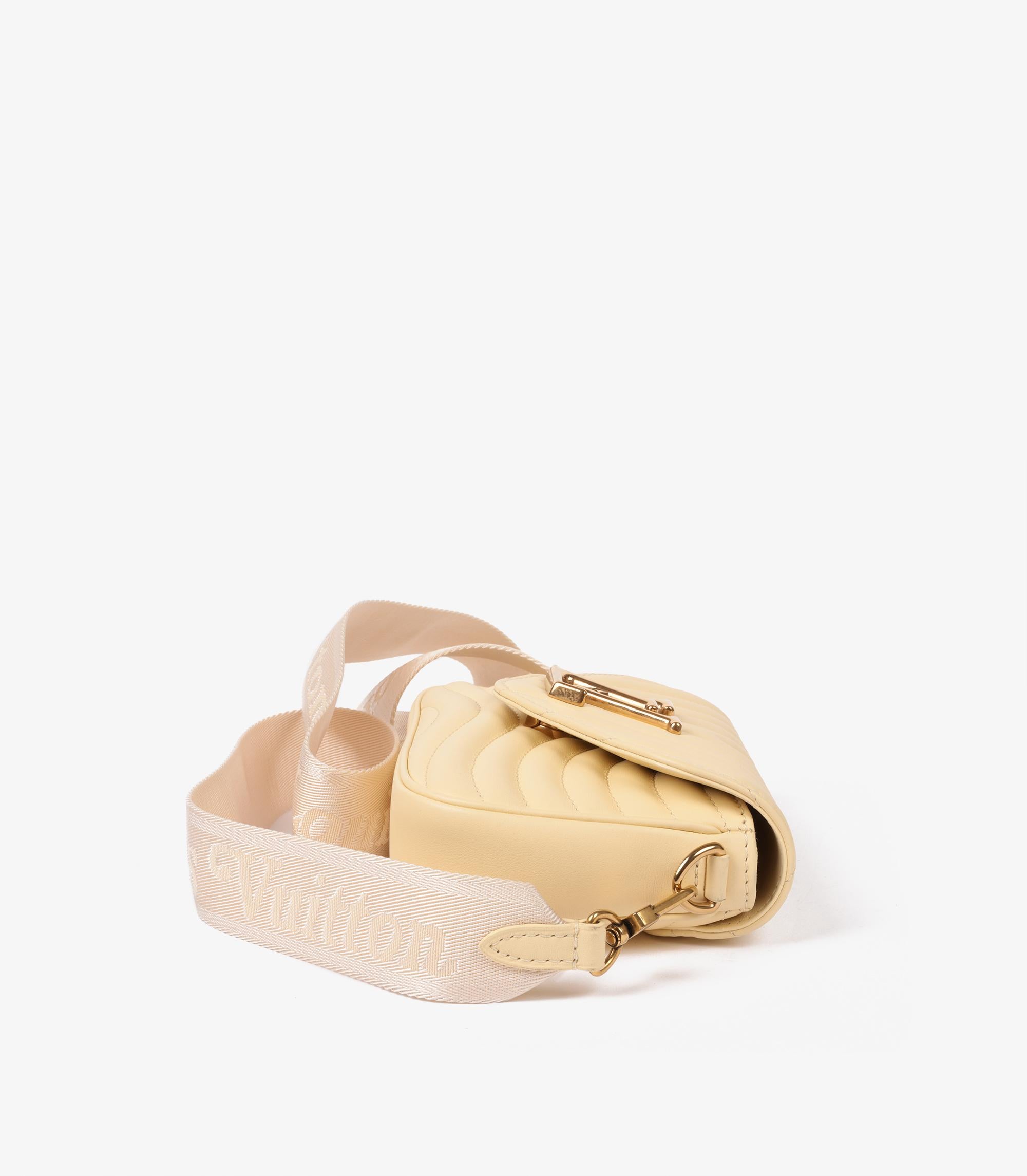 Beige Louis Vuitton Banane Yellow Quilted Calfskin Leather New Wave Multi-Pochette For Sale