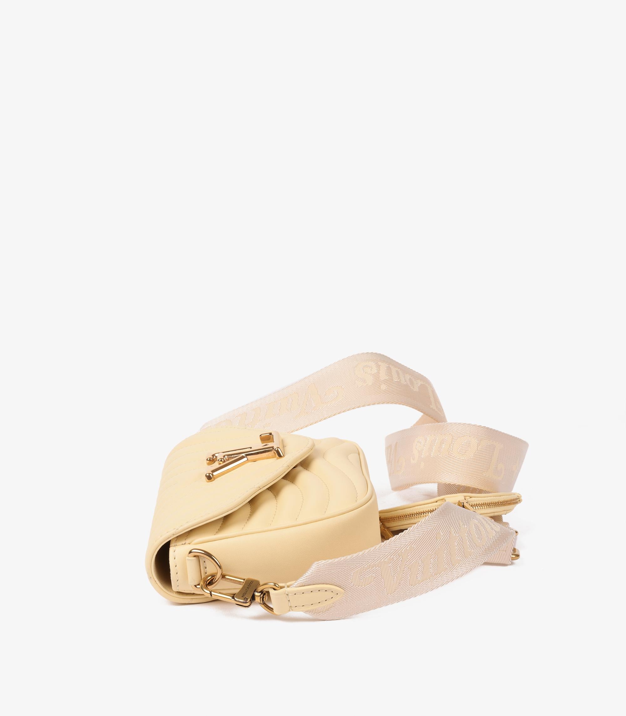 Louis Vuitton Banane Yellow Quilted Calfskin Leather New Wave Multi-Pochette In Excellent Condition For Sale In Bishop's Stortford, Hertfordshire