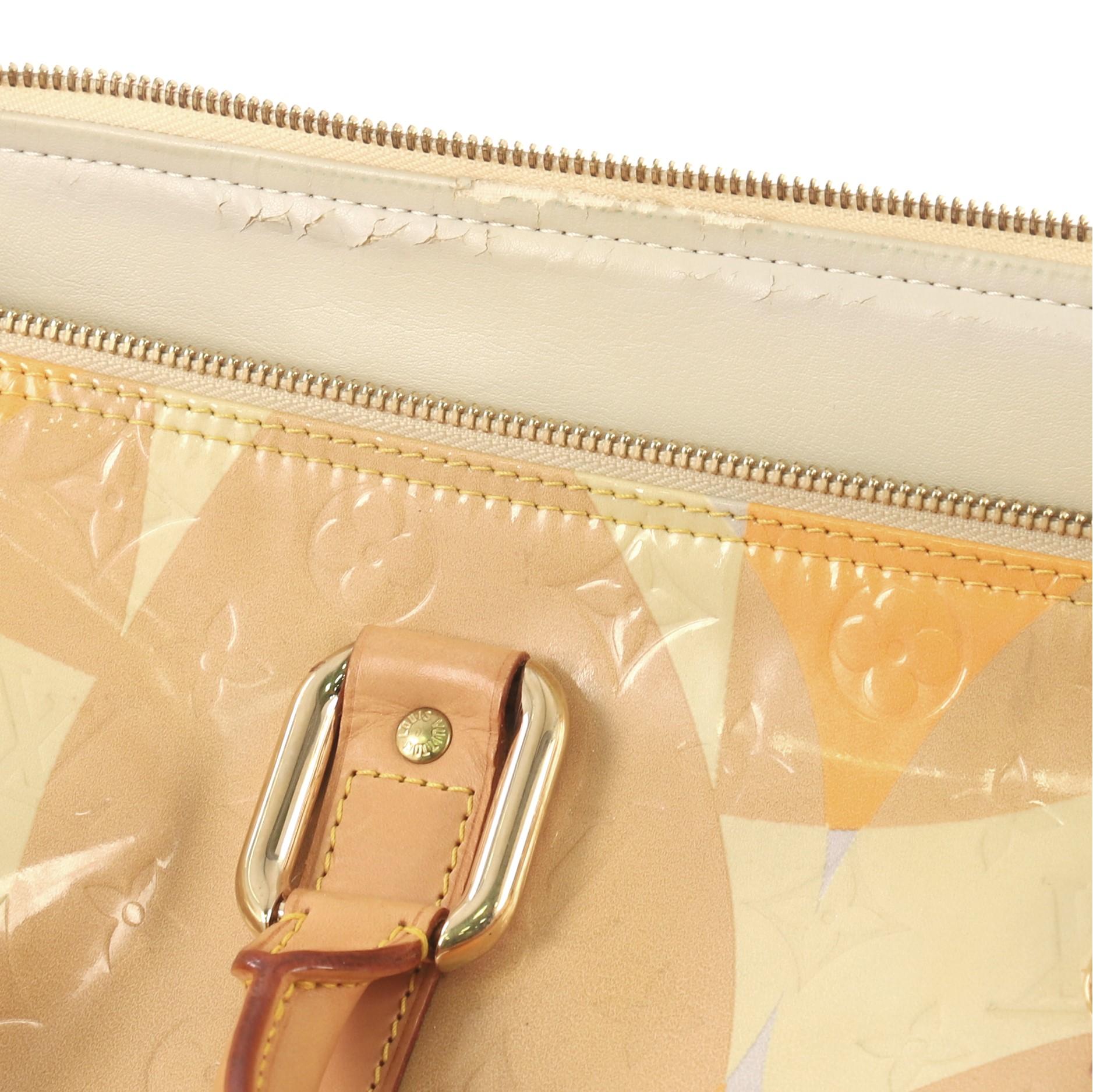 Louis Vuitton Barrel Keepall Handbag Fleur Monogram Vernis 45 5