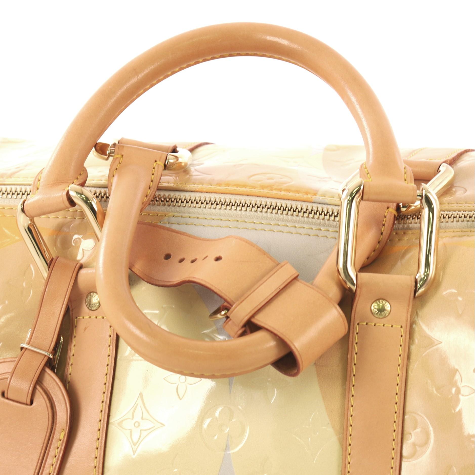 Louis Vuitton Barrel Keepall Handbag Fleur Monogram Vernis 45 1