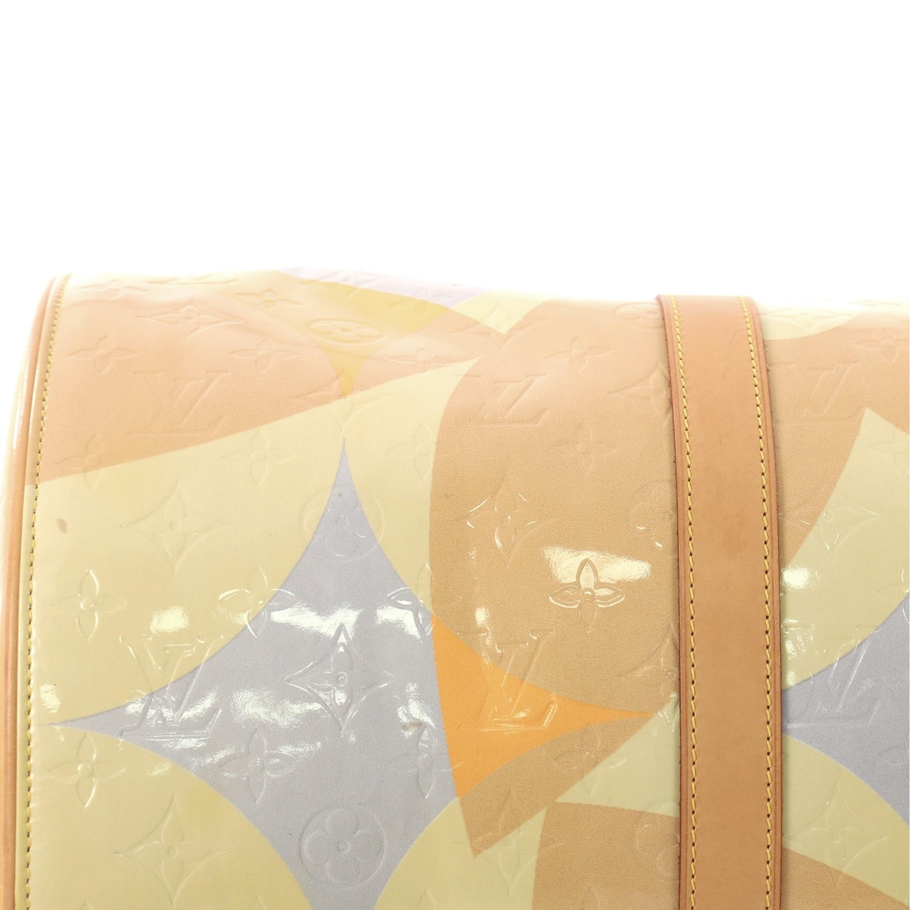 Louis Vuitton Barrel Keepall Handbag Fleur Monogram Vernis 45 2