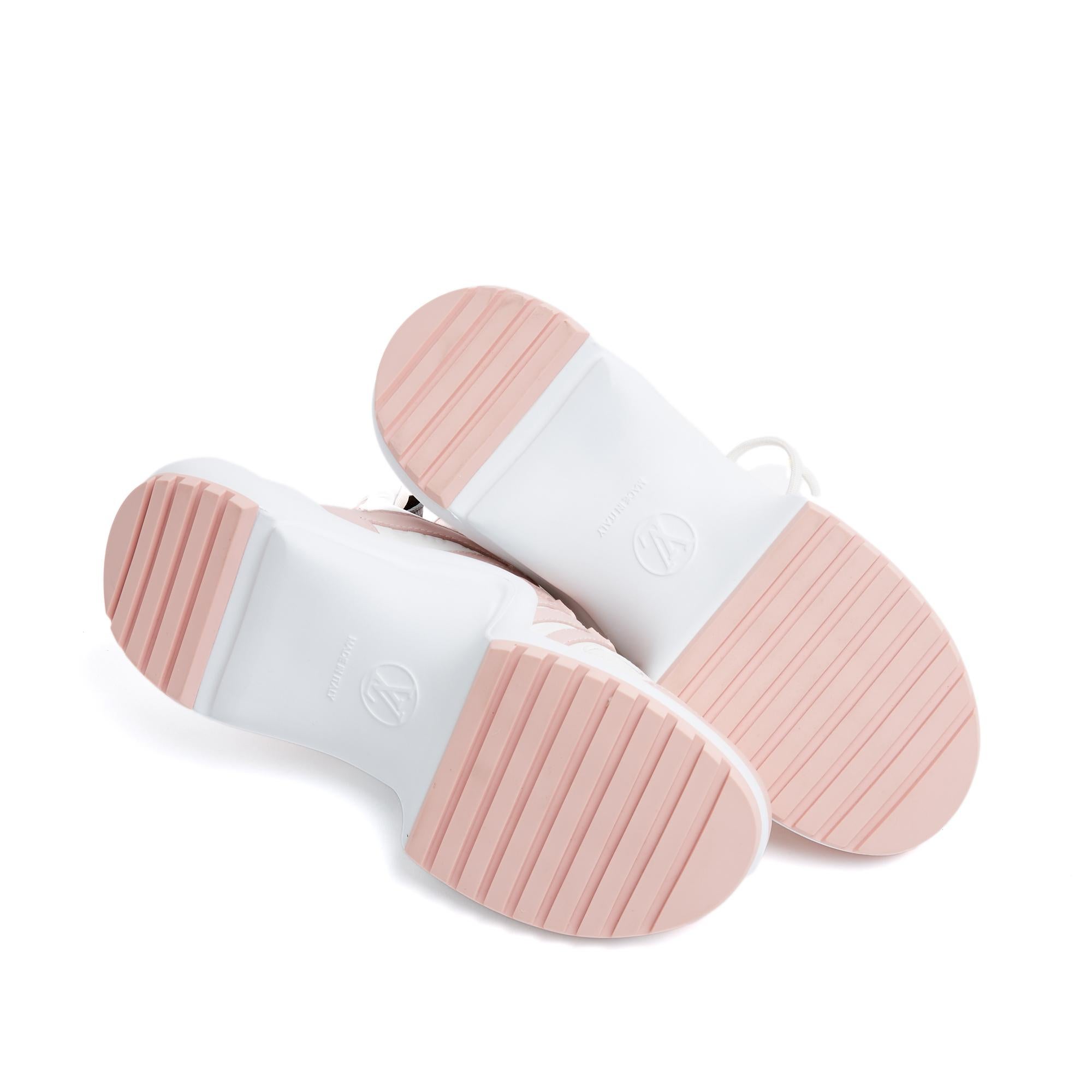 Donna Louis Vuitton Baskets EU37 Archlight Pink White Monogram Sneakers UK4 US6.5 LV in vendita